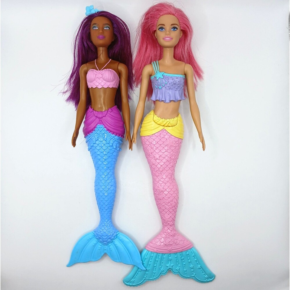 Mattel Barbie Dreamtopia Mermaid Dolls x 2 Pink & Purple Hair